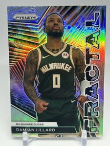 DAMIAN LILLARD 2023-24 Panini Prizm Fractal SILVER #10 NBA Milwaukee Bucks - Picture 1 of 2