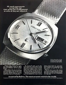 1970 Accutron Day & Date "A" Watch photo "Most Accurate" vintage print ad - Picture 1 of 1