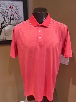 Camisa polo de golf Bolle informal para hombre talla XXL 2XL a rayas melocotón manga corta Foto 1 de 4