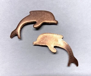 36X Espacios en blanco de cobre para uso de esmalte - PEQUEÑO forma de delfín - Imagen 1 de 3