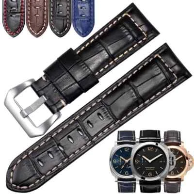 Correa de reloj de cuero de vaca 22 24 26 mm para pulsera Panerai PAM111 PAM441 + herramientas Foto 1 de 4