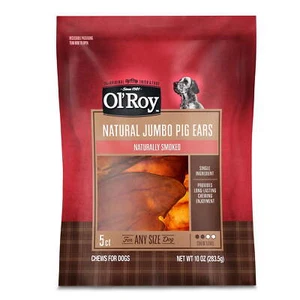 Smoked Jumbo Pig Ear Chews for Dogs, 10 oz, 5 Count, Pet Treats, Dry - Picture 1 of 7