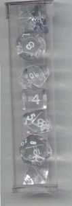 New MINI-RPG Dice Set of 7 (Tube) - Translucent Clear - Picture 1 of 1