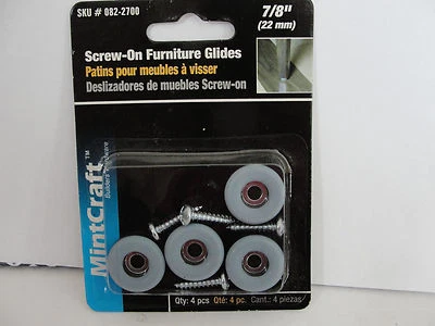 Deslizadores de muebles atornillables Mintcraft 7/8" # 082-2700 Foto 1 de 2