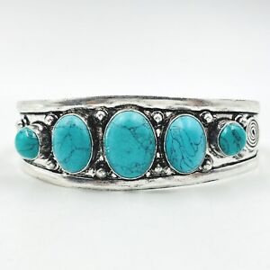 925 Sterling Silver Turquoise Gemstone Handmade Jewelry Cuff Bracelet