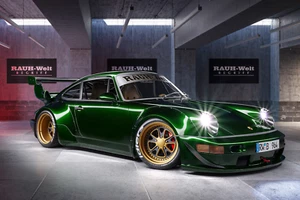 Póster Porsche, verde, mejorado, HD, luces brillantes 16x24, 24x36 - Imagen 1 de 1
