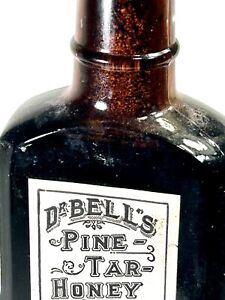 Antique Dr Bell's Medicine Bottle 1900 Original Paper Label NY St Louis USA Vtg