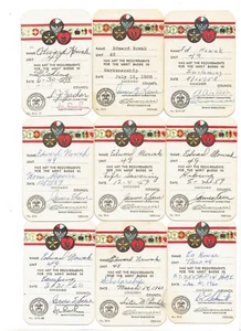 Lot of 17 Vintage 50s-60s Boy Scouts of America Merit Badge Certification Cards - Bild 1 von 4