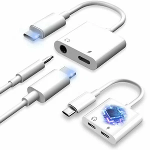 2in1 USB-C to AUX 3.5mm Cable Audio Adapter For S20 S21 S22 S23 S24 S25 Note 8 9 - Picture 1 of 25