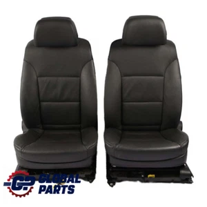 Leather Seats BMW E60 E61 LCI Black Front Driver Passenger Side Memory - Picture 1 of 12
