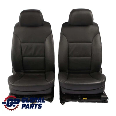 Leather Seats BMW E60 E61 LCI Black Front Driver Passenger Side Memory - Image 1 of 4
