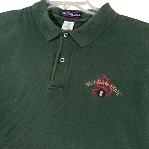 Polo vintage Michigan State Spartans Fruit of the Loom uomo XL ricamata - Foto 1 di 6