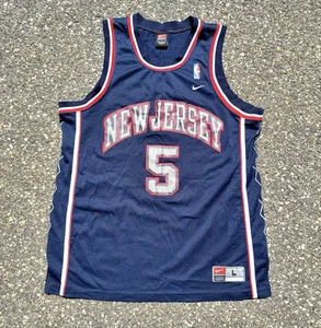 Vintage New Jersey Nets Jason Kidd Nike NBA Basketball Jersey Size L Large Blue - Picture 1 of 8