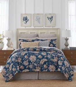 NWT Southern Living Harlow Blue Floral King Comforter Set 3pc - Picture 1 of 6