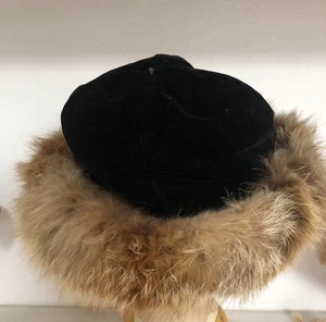 Sombrero de Colección Genuino Negro Terciopelo Piel de Oveja Mongol Rizado Cordero Forrado - Imagen 1 de 6