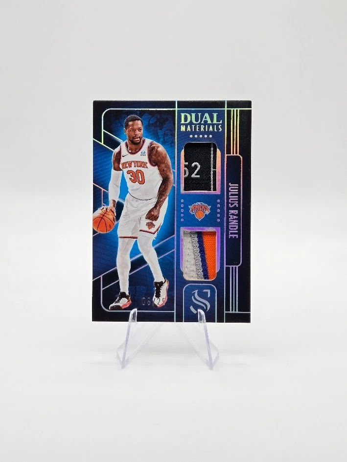 Parche plateado Julius Randle 2024-25 Panini Silhouette materiales dobles GU SP/25 Foto 1 de 2