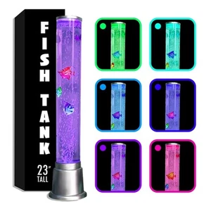 Fish Tank Lava Lamp Bubble Lights Night Light - 6 LED Color Automatic Changin... - Picture 1 of 7