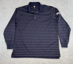 FJ Footjoy Titleist Men's Navy Blue Long Sleeve Golf Performance Polo Shirt Sz L - Picture 1 of 14