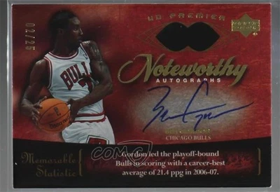 2007-08 UD Premier Noteworthy Auto Gold /25 Ben Gordon #NW-BG Auto - Image 1 of 2