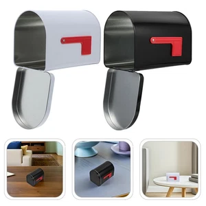 2 Pcs Decorative Tin Box Candy Storage Keepsake Mailbox Card Holder - Picture 1 of 19