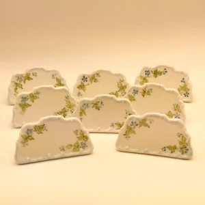 Vintage Set of 8 Porcelain Place Card Name Holders Easter Spring - Picture 1 of 10