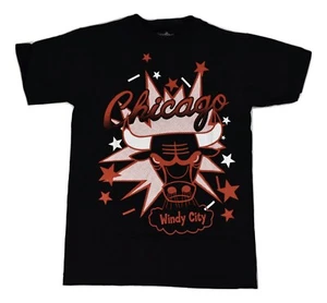 NBA Hardwood Classics Mens Chicago Bulls Windy City Basketball Black Shirt New S - Picture 1 of 5