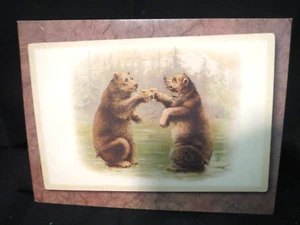 Leanin' Tree-Antique Post Card Repro-Two Bears Toasting Champagne Card #3029 - Picture 1 of 5