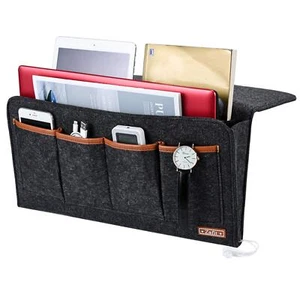 Bedside Caddy, 7 Pockets Large Size Bedside Storage 17.3'' x 18.1'' Dark Grey - Picture 1 of 7