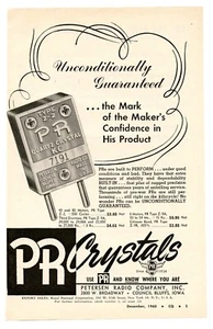Anuncio de revista radioaficionado CQ incondicionalmente garantizado... CRISTALES PR (12/60) - Imagen 1 de 1