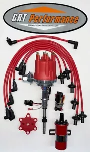 CHEVY CORVAIR 140 145 164 FLAT 6 HEI DISTRIBUTOR RED + 45K Coil + USA PLUG WIRES - Picture 1 of 5