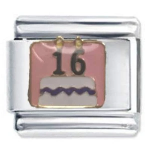 16th BIRTHDAY CAKE -  Daisy Charm For 9mm Italian Modular charm bracelets - Picture 1 of 6