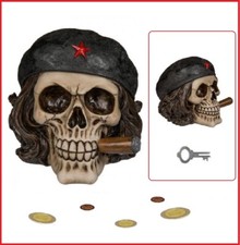 Spardose Totenkopf Freiheitskämpfer Chegevara Style mit Zigarre Sparschwein