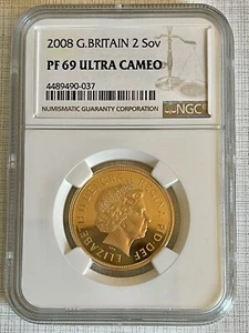 Great Britain 2008 2 Sovereign Gold NGC PF69 ULTRA CAMEO SKU# 6946 - Picture 1 of 2