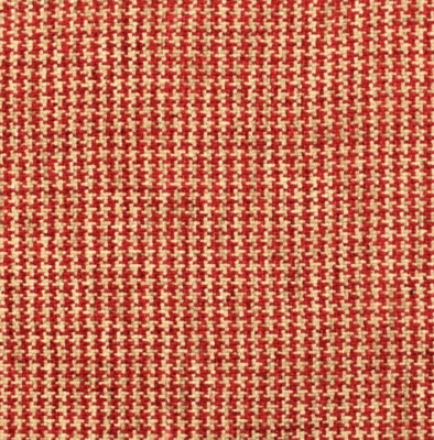 P Kaufmann DUNBAR Houndstooth Chenille CRIMSON Upholstery Pillow Sewing Fabric - Image 1 of 4
