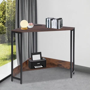 Corner Desk, Small Computer Desk with Power Outlets Triangular Home Office Desk - Picture 1 of 24