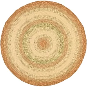 Safavieh Braided 5'-0" x 5'-0" Round Hand Woven Rug in Rust / Green - Picture 1 of 7