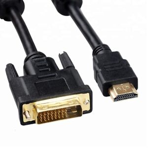 GOLD PLATED DVI 24+1 MALE TO HDMI CABLE LEAD WIRE 1M 2M 3M 5M FOR TV SKY