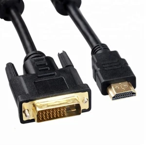 GOLD PLATED DVI 24+1 MALE TO HDMI CABLE LEAD WIRE 1M 2M 3M 5M FOR TV SKY - Picture 1 of 9