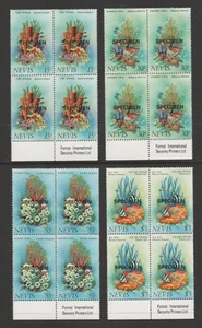 +++ NEVIS 1983 CORALS in BLOCKS of 4 OVERPRINTED SPECIMEN +++ - Picture 1 of 1