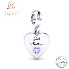 God Mother Charm Genuine 925 Sterling Silver - Birthday / Christening Gift
