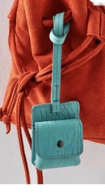 Free People Street Sounds Baby Blue Leather Case For Airpods  + Earbuds NWOT $28 - Image 1 of 4