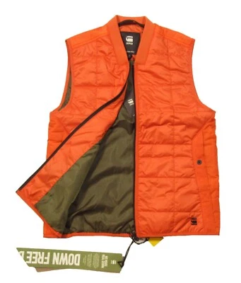 G-Star RAW Men's Acid Orange Namic Lightweight Quilted Full Zip Vest - Image 1 of 4