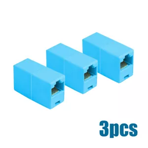 3x RJ45 Joiner Inline Coupler For Cat6 Cat5 Extender Ethernet Network Connector - Picture 1 of 12