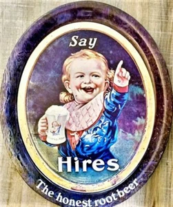 Hires Root Beer, Tray " The Honest Root Beer" Repo, 1907, Tin,  Advertise, Child - Picture 1 of 2