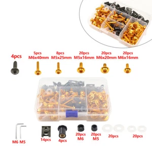 177pcs Gold Fairing Bolt Kit Fastener Clip Screws for Honda CB1000R CBR600RR - Picture 1 of 7