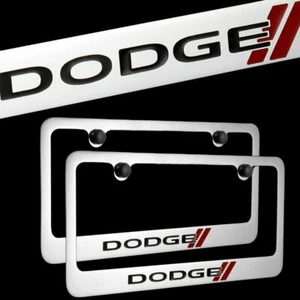 2PCS Dodge Chrome Plated Brass License Plate Frame Officially Licensed - Picture 1 of 3