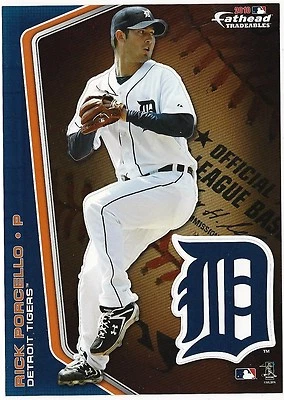 RICK PORCELLO  FATHEAD TRADEABLES DETROIT TIGERS RED SOX STICKER 2010 PROMO NNO - Image 1 of 3