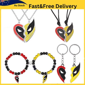 2PCS Deadpool 3 Wolverine Best Friends Necklace kychain Cosplay Pendant Jewelry - Picture 1 of 22