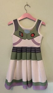 DISNEY PIXAR TOY STORY BUZZ LIGHTYEAR DRESS XS 4-5 LITTLE GIRL EXCELLENT CLEAN - Picture 1 of 4