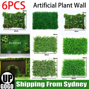 6X Artificial Plant Wall Panels Fake Vertical Grass Hedge Garden Ivy Mat Foliage - Picture 1 of 13